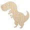 Cute Tyrannosaurus Rex Dinosaur Unfinished Wood Shape Piece Cutout for DIY Craft Projects